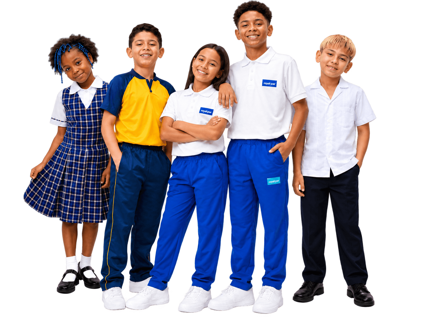 Estudiantes con uniformes de Colegios Arquidiocesanos y Comfandi